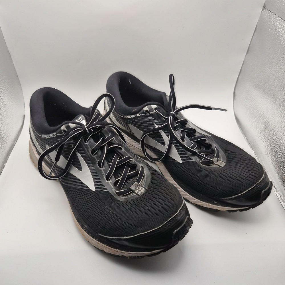 Brooks Ghost 10 Men's Running Shoes Black/Silver Size 10 D - Picture 1 of 9